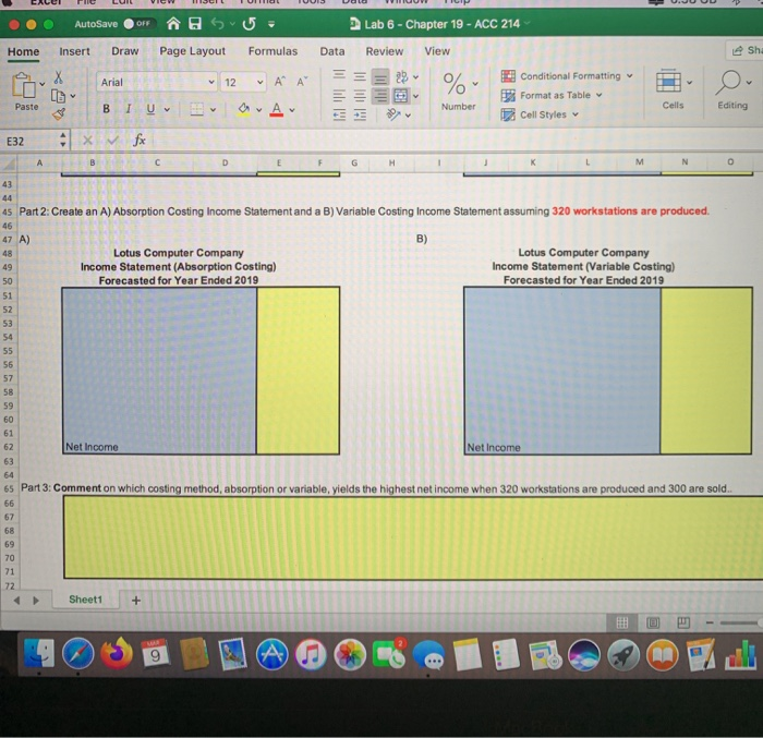 of computer workstation furniture: 300 units @ $3,200 per unit 7 Expected