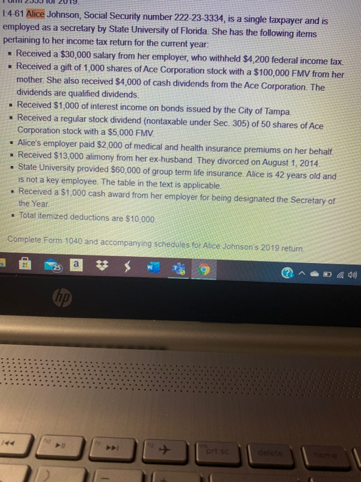  form 1040, schedule 1, schedule B 2018 or 2019 1:4 61