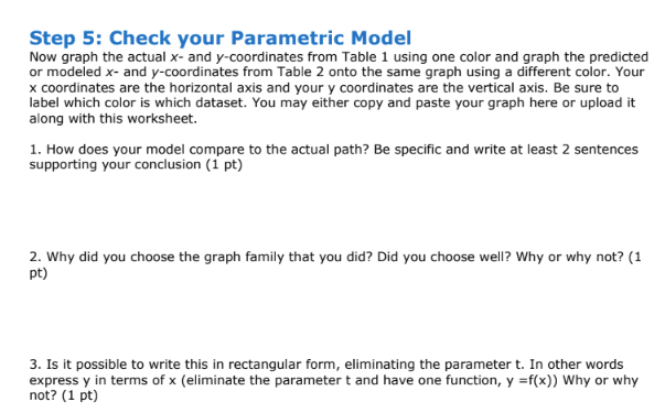 knowledge to future weather events. Parametric equations can be used to graph