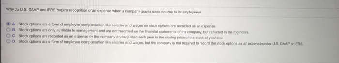  Why do U.S. GAAP and IFRS require recognition of an expense