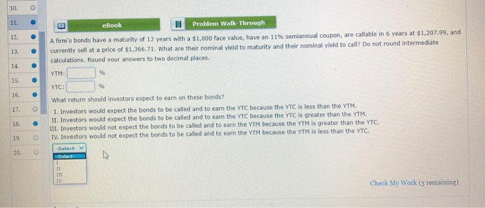  10. 11. eBook Problem Walk-Through B 12. . 13. A firm's