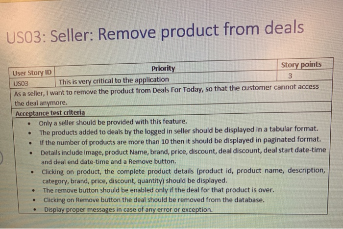 Story ID Priority Story points US01 This is very critical to the