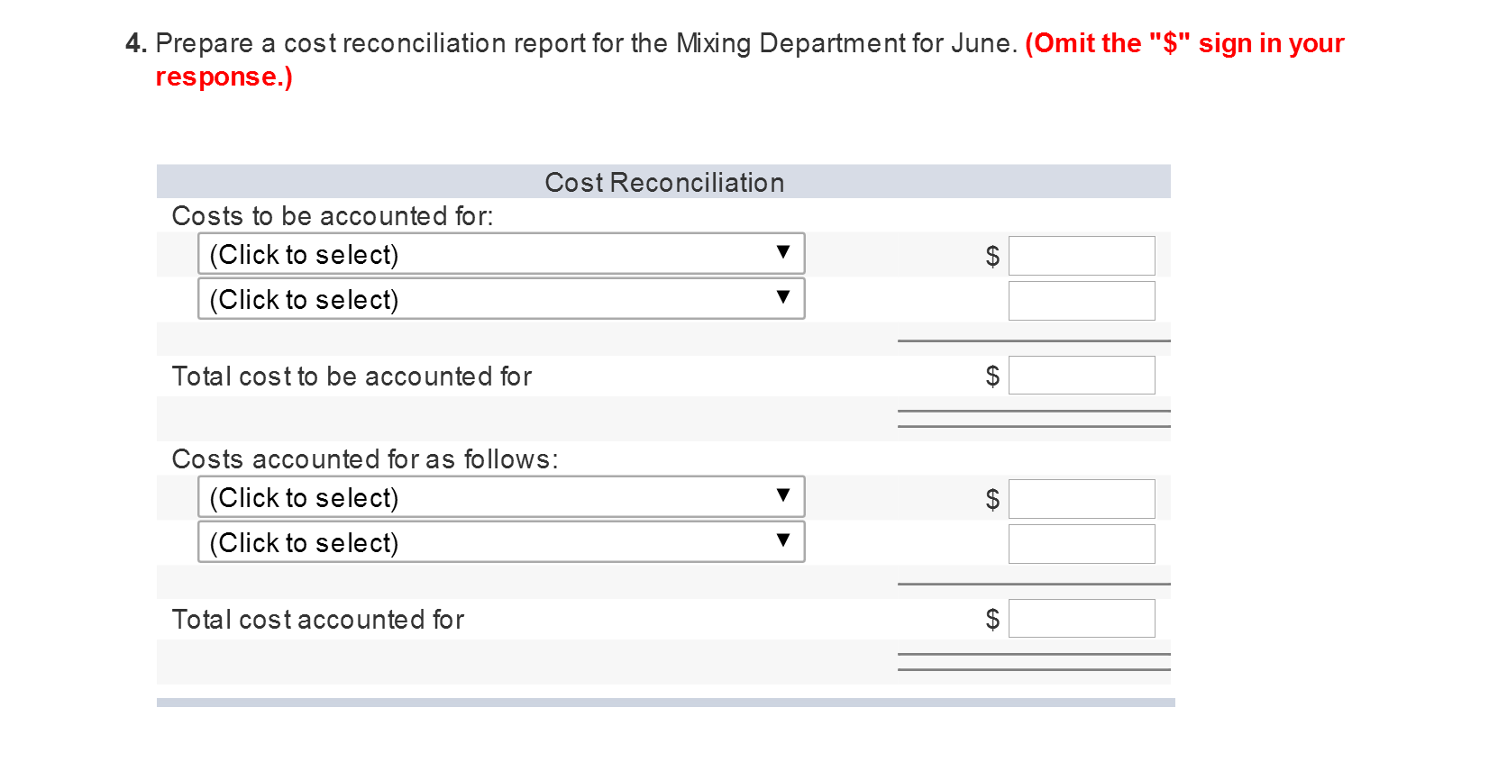prior ta completion-the Mixing Department followed by the Packaging Department. The following