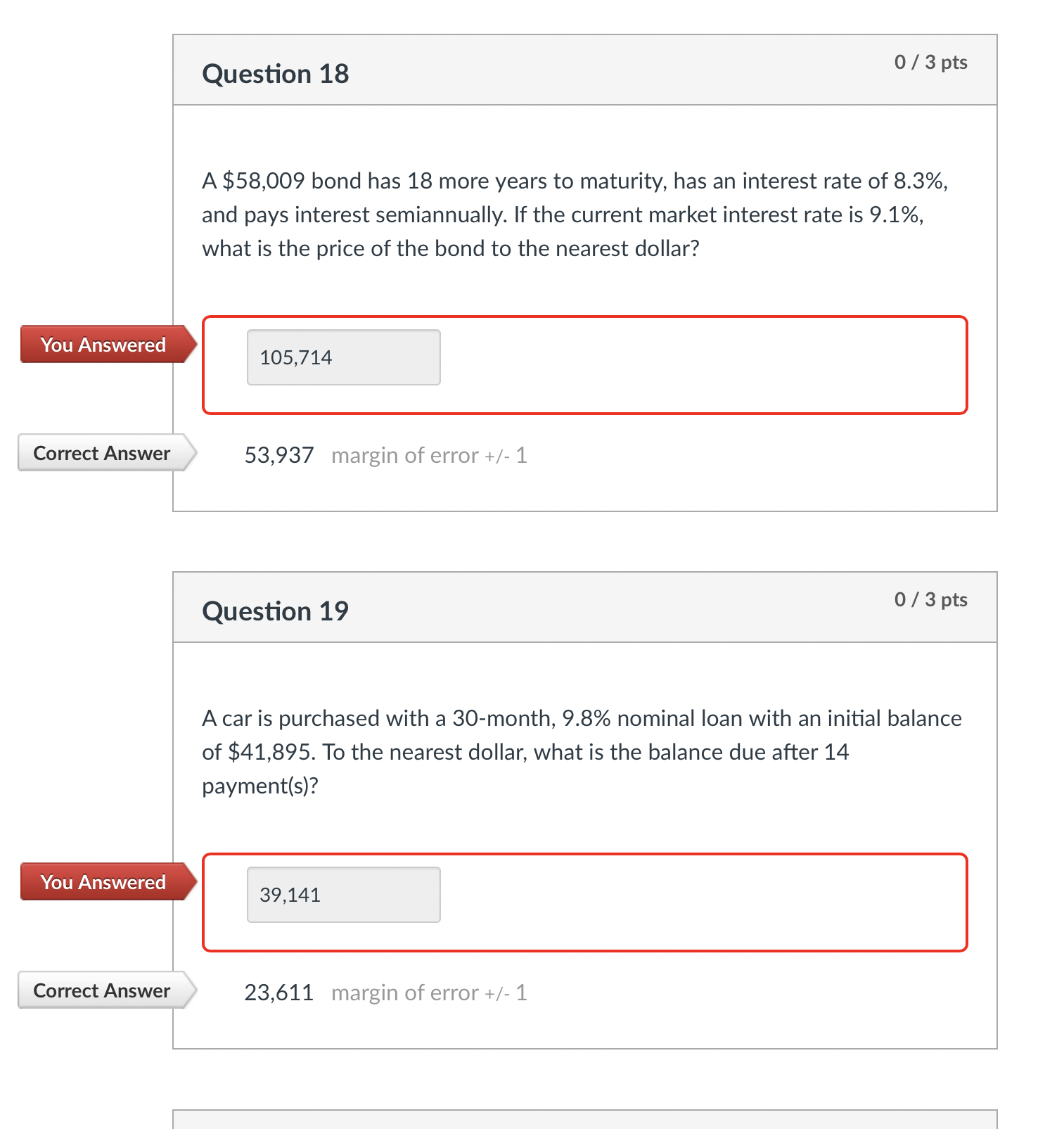  Question 18 A $58,009 bond has 18 more years to maturity,