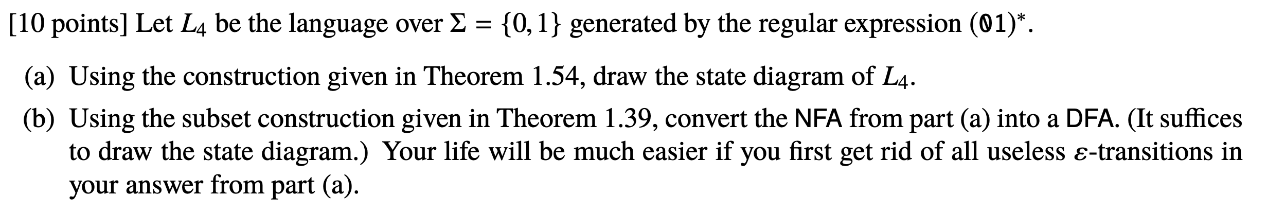 Theorem 1.54: A language is regular if and only if some regular