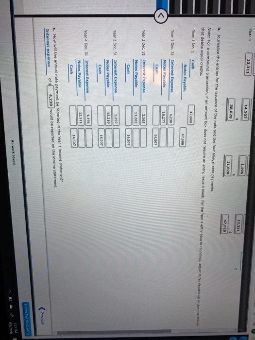 On January 1, Year 1, Bryson Company obtained a $47,000, four year,