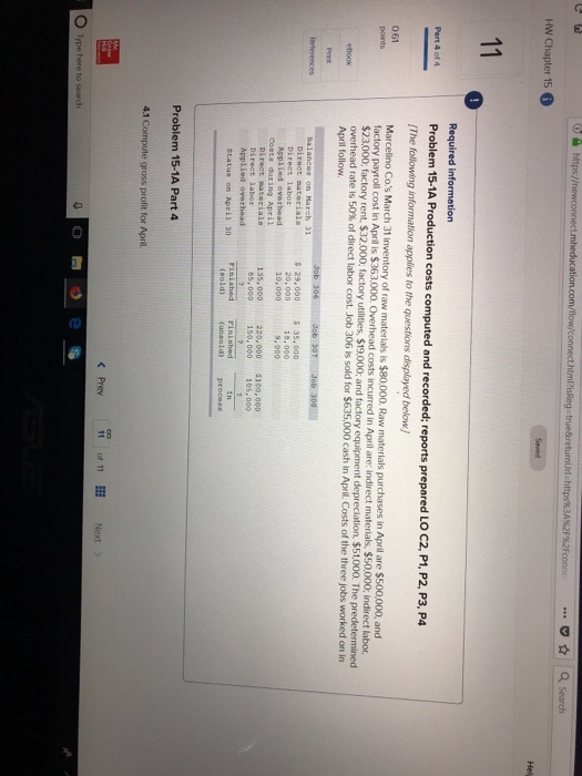  Url:https%3A%2F%2fconne a search HW Chapter 15 Helj Required information Problem 15-1A