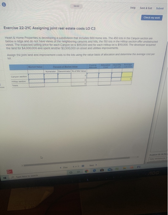  Help Save & Exit Submit Check my work Exercise 22-21C Assigning