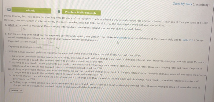  Check My Work (3 remaining) ebook Problem Walk-Through Pelzer Printing Inc.