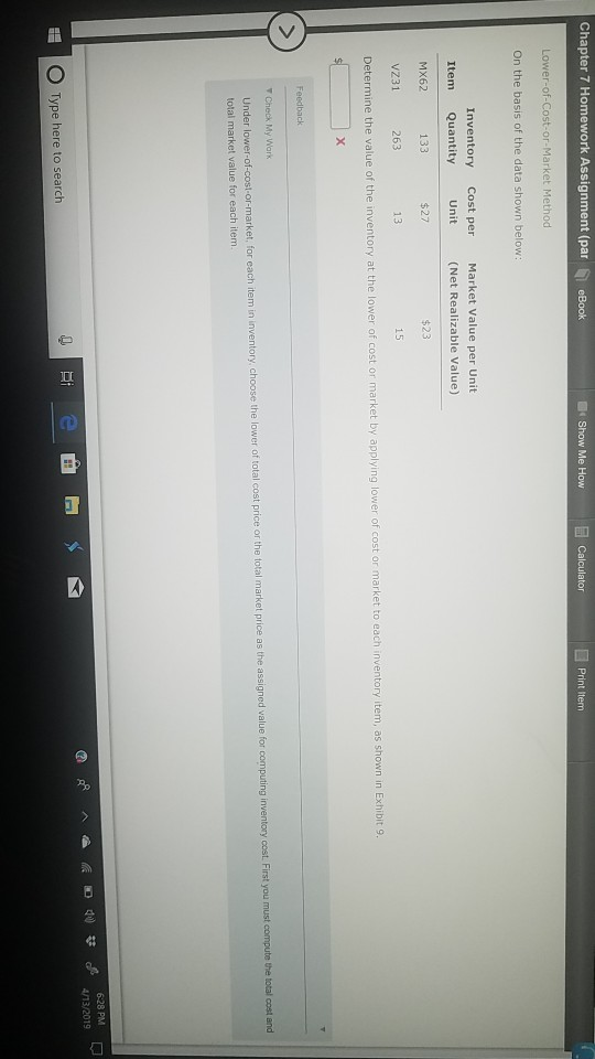 Chapter 7 Homework Assignment (par eBook Show Me How Print Item