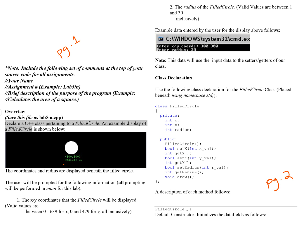(C++ Code in Microsoft Visual Studio) Declare a C++ class pertaining to