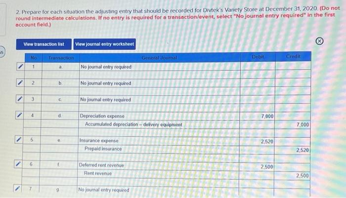 journalized and posted. The following data with respect to adjusting entries are