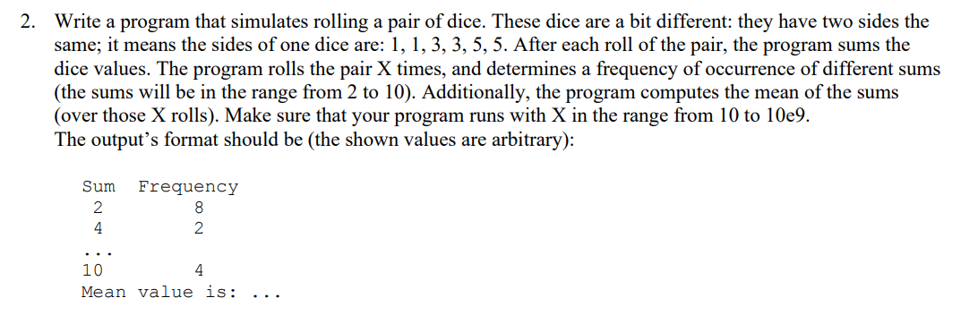 THE PROGRAM MUST BE IN C. Dont do it in any other