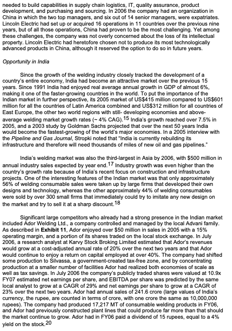 CEO of Lincoln Electric, returned home from Mumbai to company headquarters in