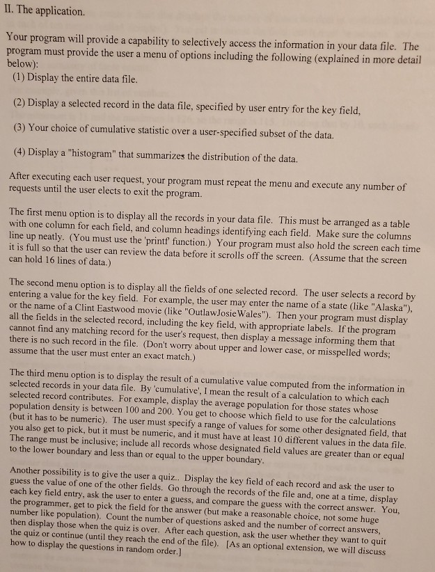 to select a subject for a data file, which will be a