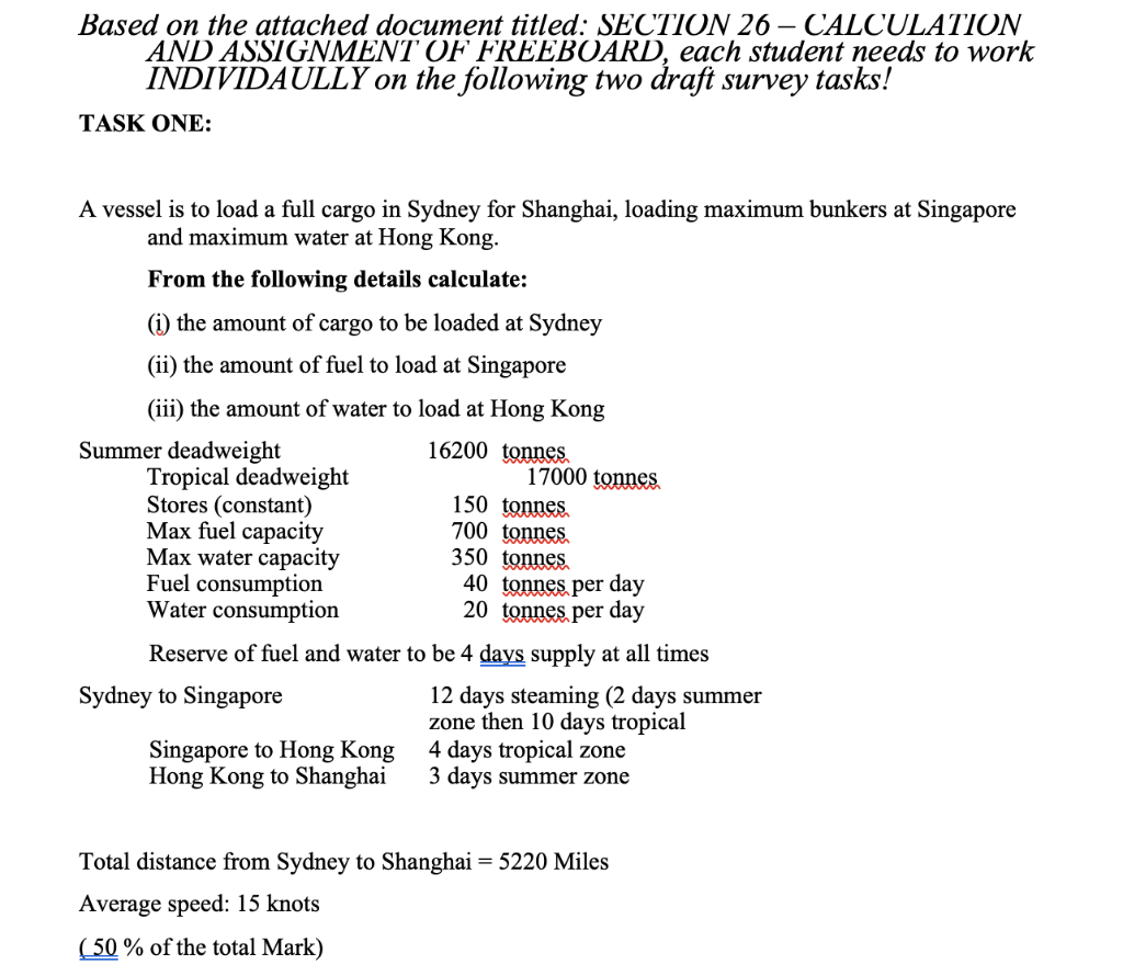  Based on the attached document titled: SECTION 26 CALCULATION AND ASSIGNMENT