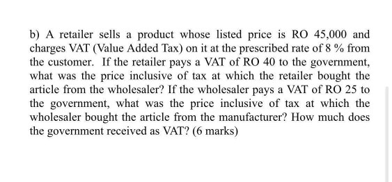  Please answer questions b) A retailer sells a product whose listed