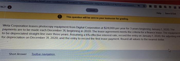  W21 This question will be sent to your instructor for grading