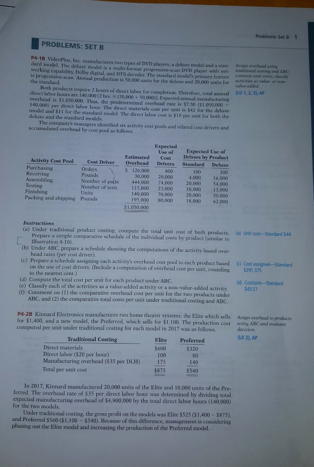 Can you please help me with problem number P4-2B Problems: Set B