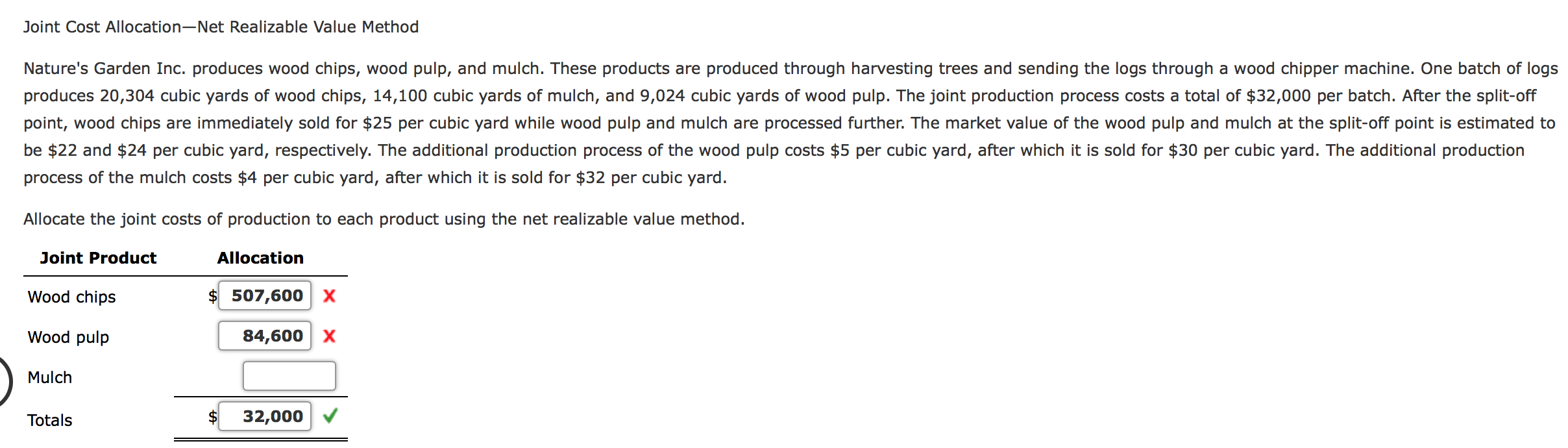 Please show all your work. Thank you! Joint Cost Allocation-Net Realizable Value
