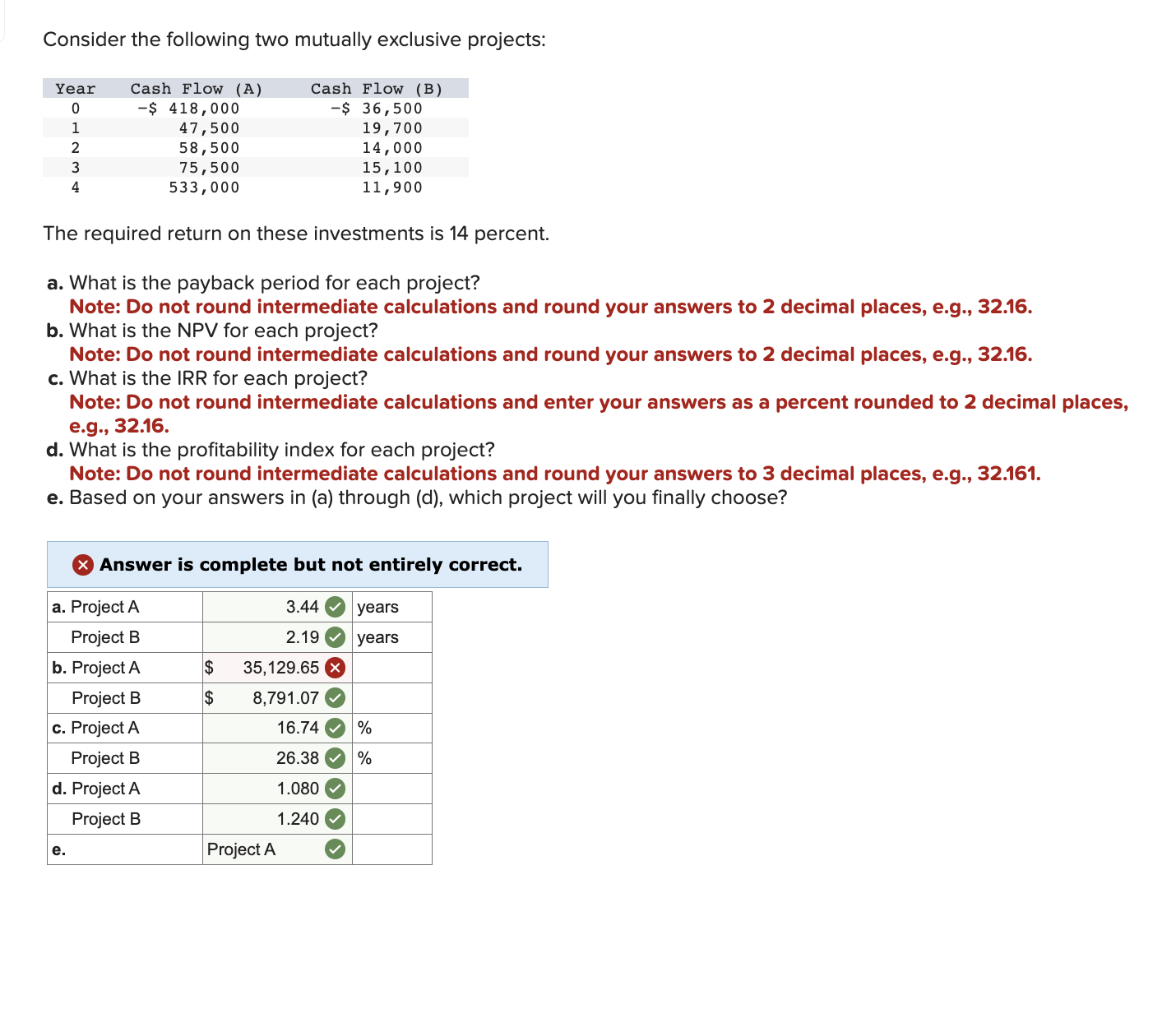 what Is Project A part b NPV? Consider the following two mutually