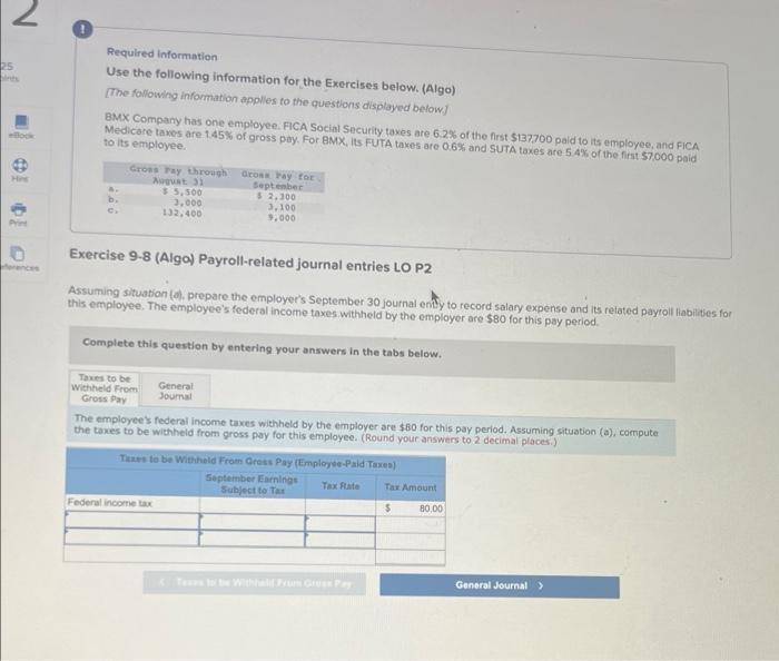 pls help 25 Required Information Use the following information for the Exercises