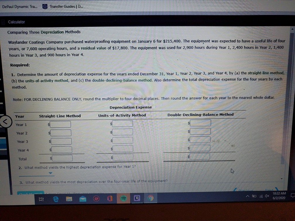 please help DePaul Dynamic Tra... Transfer Guides D... Calculator Comparing Three