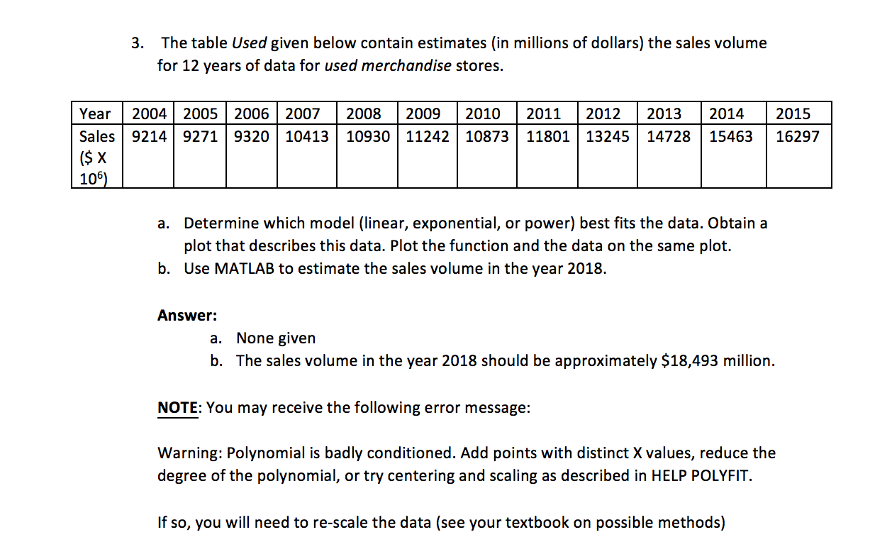 Using matlab. upload your scripts and screenshot 3. The table Used given