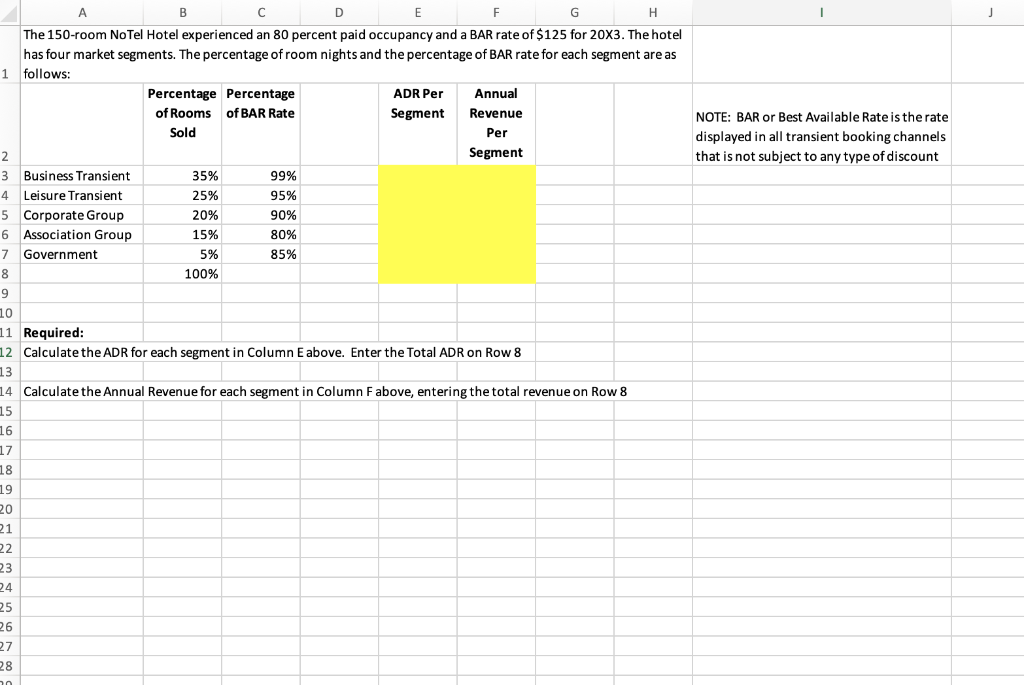 A B D J NOTE: BAR or Best Available Rate is
