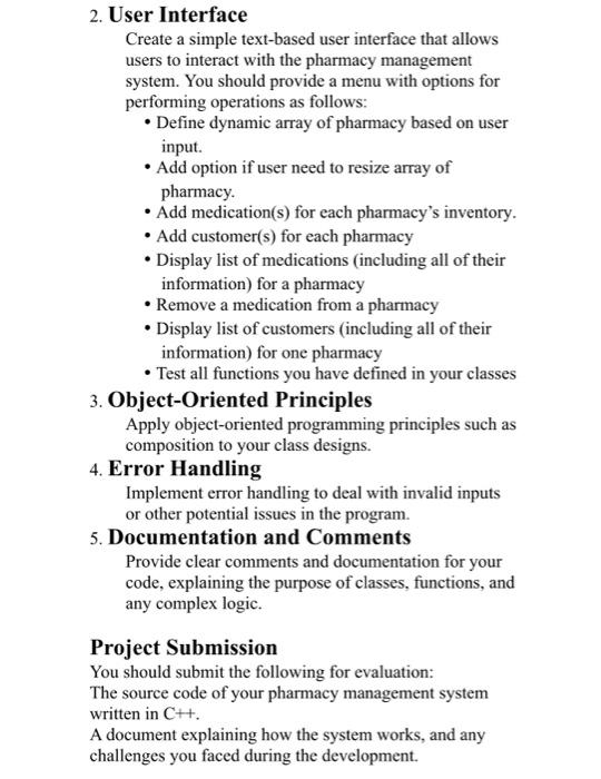 including Inheritance and Dynamic Memory. Project Requirements Modify the Medication classes you