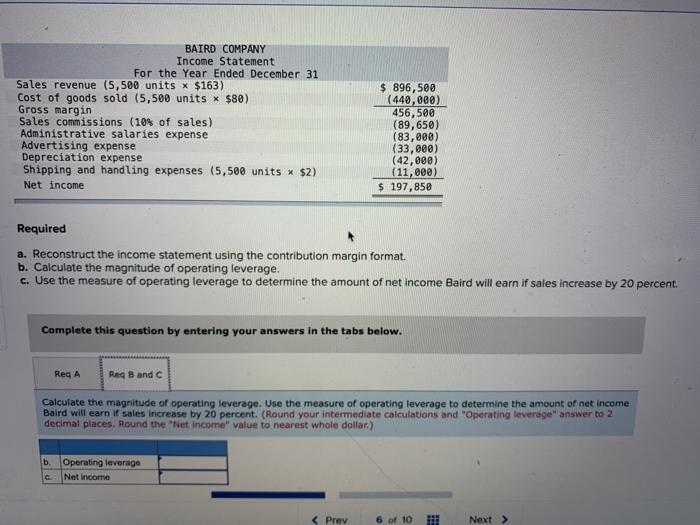 was drawn from the records of Baird, a merchandising firm: BAIRD COMPANY