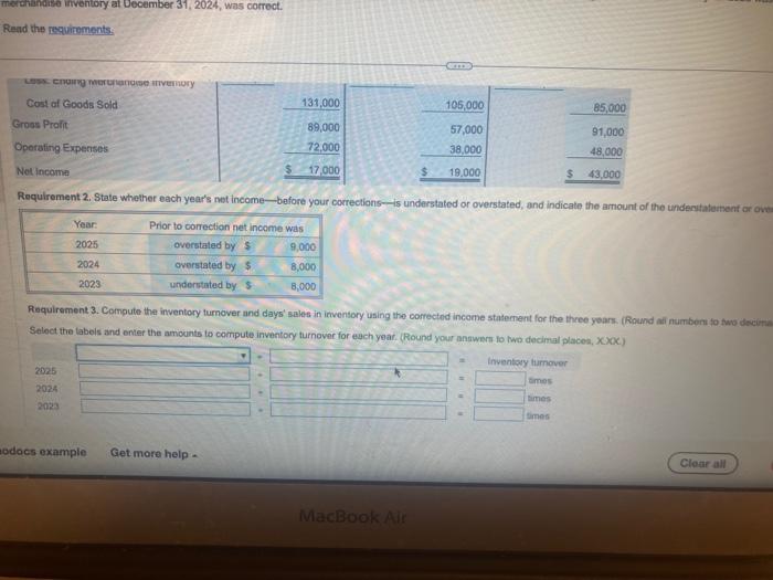 was correct. Read the teovisnnents. State Cappets books show the following data.