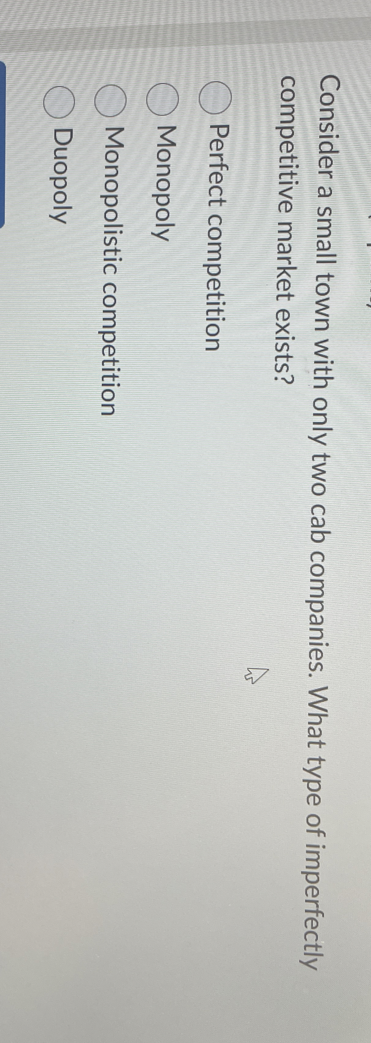  Consider a small town with only two cab companies. What type