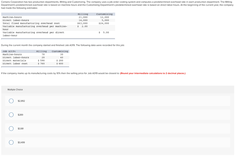 please help, not sure what im doing wrong Comans Corporation has two