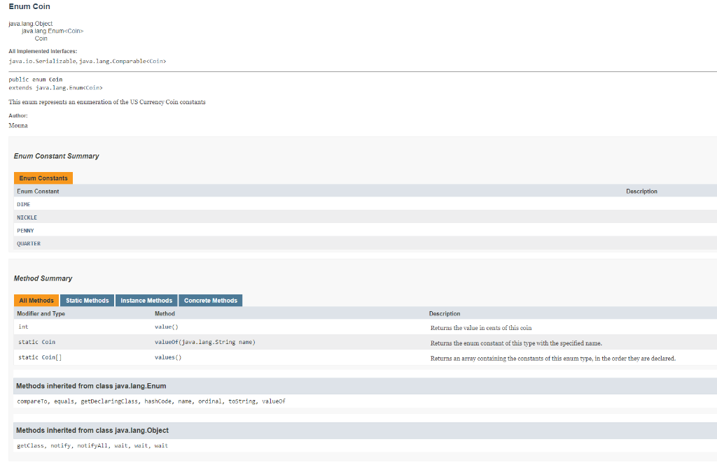 that are defined at the beginning of this * enumeration's body. *