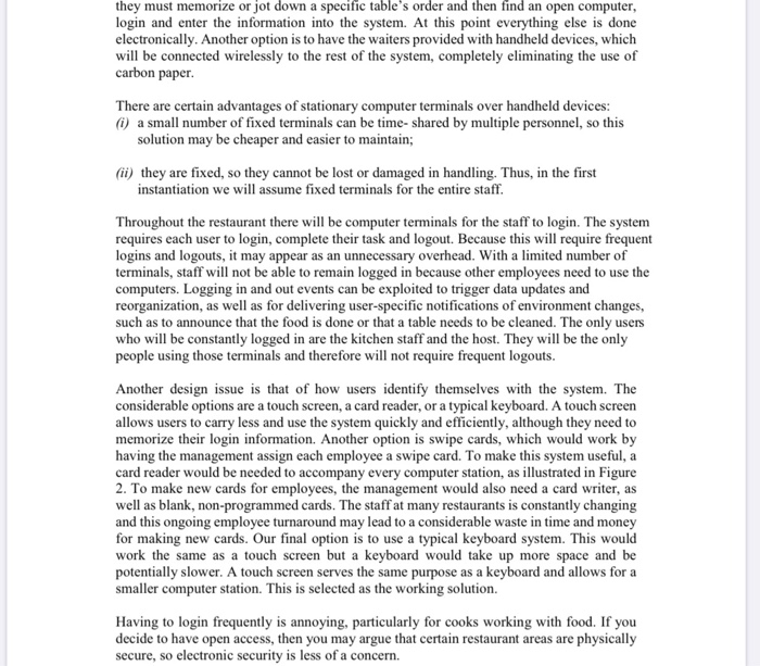 the restaurant's intranet. Hosts will be able to view table status with