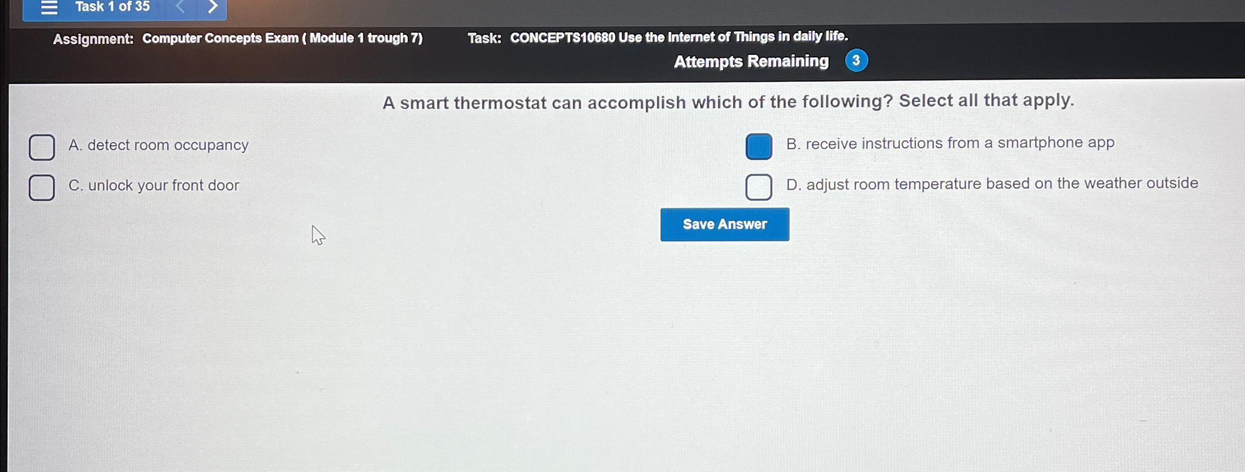  Task 1 of 35 Assignment: Computer Concepts Exam (Module 1 trough