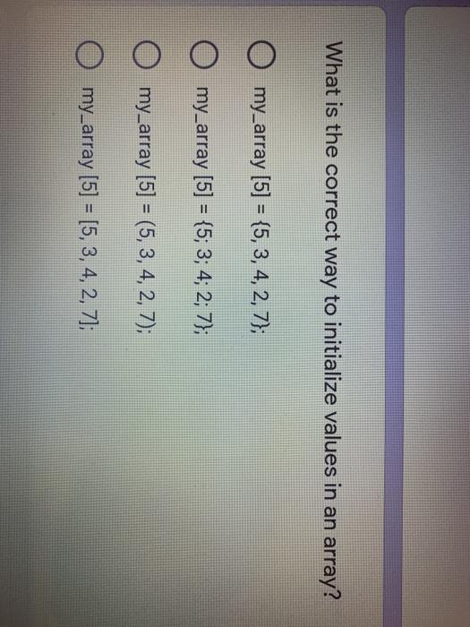  What is the correct way to initialize values in an array?