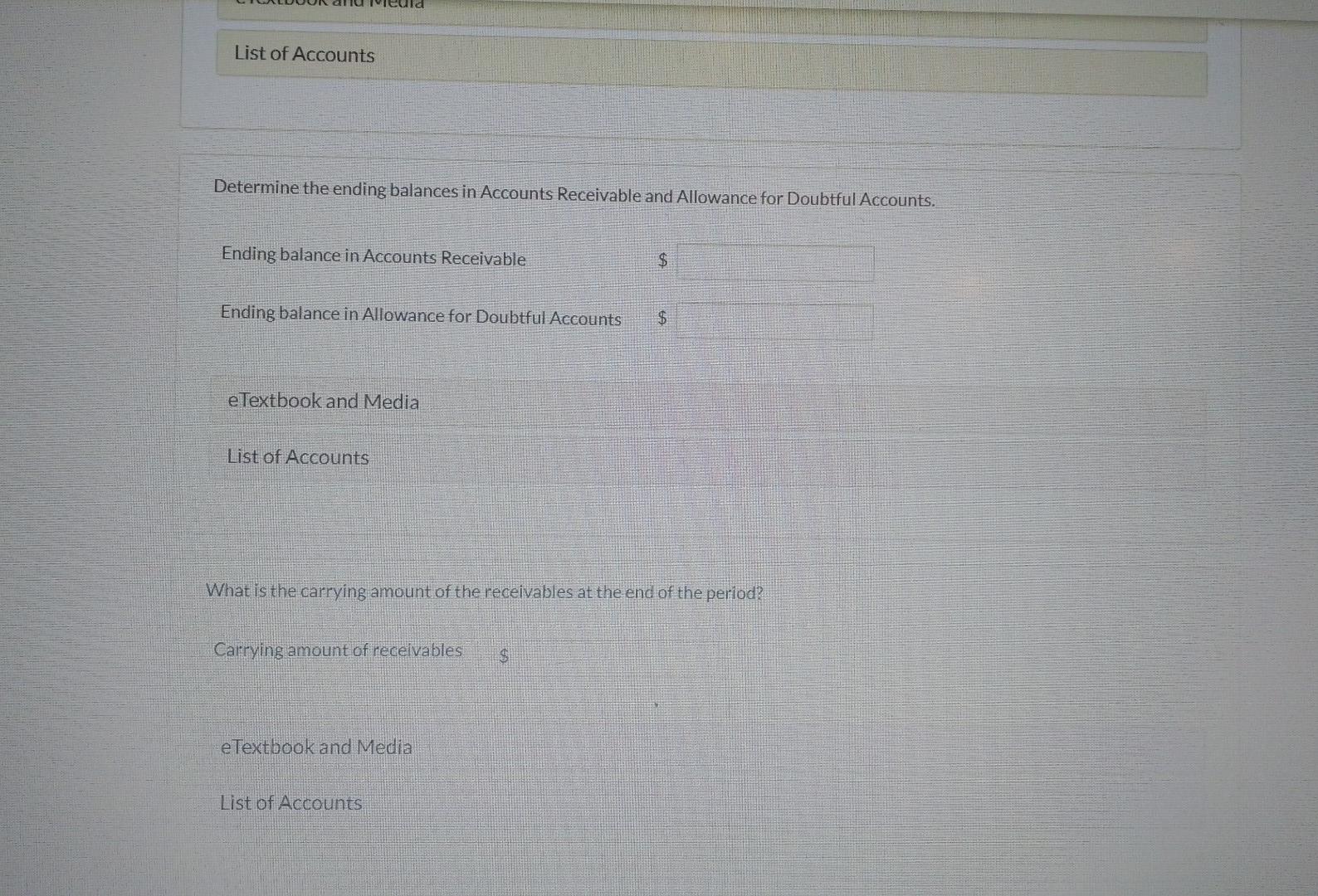 for Doubtful Accounts of $8,700 (credit). During the period, it had net