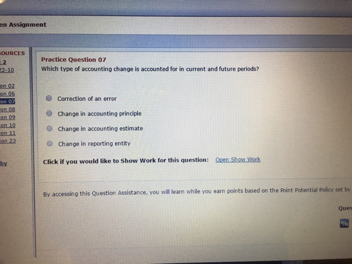changes in accounting principle? Allowance. O Prospective cumulative. O Retrospective Click if