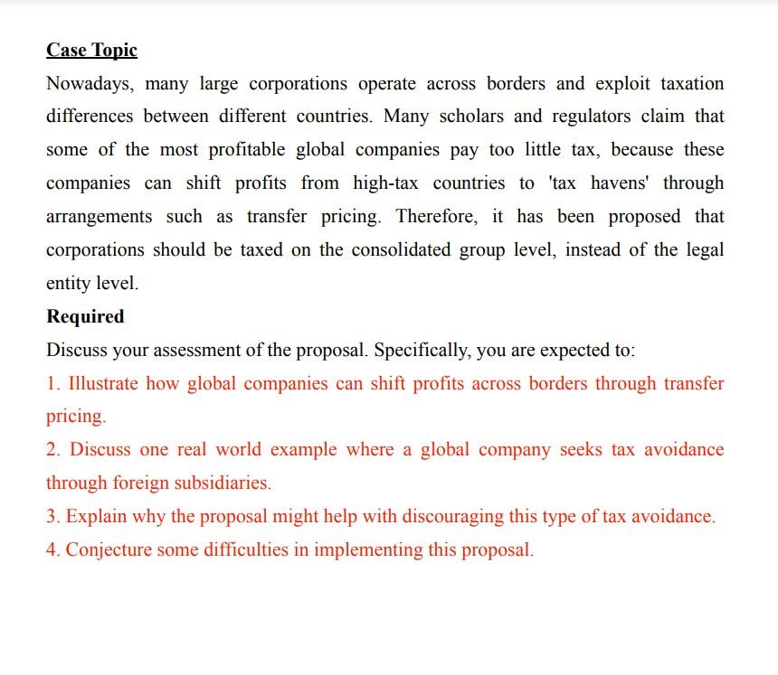 can you please answer question 2 for me ? Case Topic Nowadays,