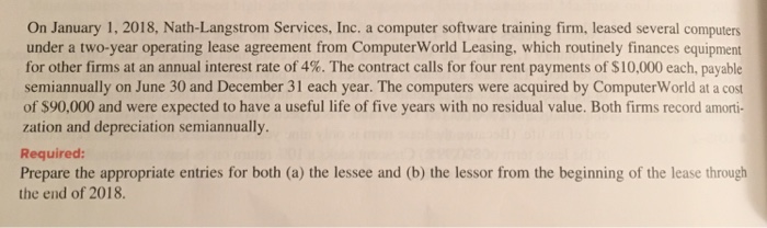  On January 1, 2018, Nath-Langstrom Services, Inc. a computer software training
