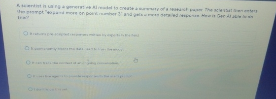  A scientist is using a generative Al model to create a