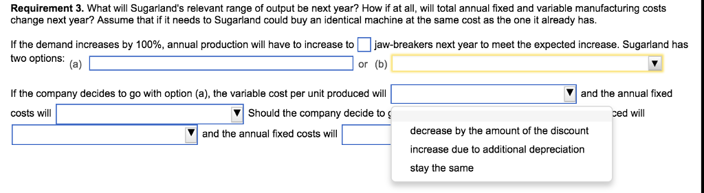 space and warehouse and other fixed manufacturing overhead costs total $800 per