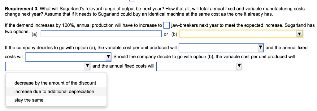 just enough materials each month to make the jaw-breakers it needs to