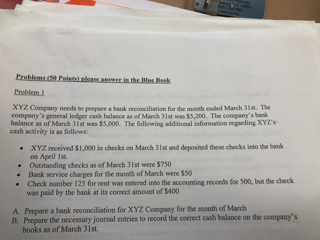 betura w 45 10062 Problems (50 Points) please answer in the