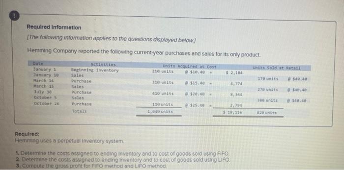 Compute the gross profit for FIFO method and LIFO method: Save-the-Earth Company