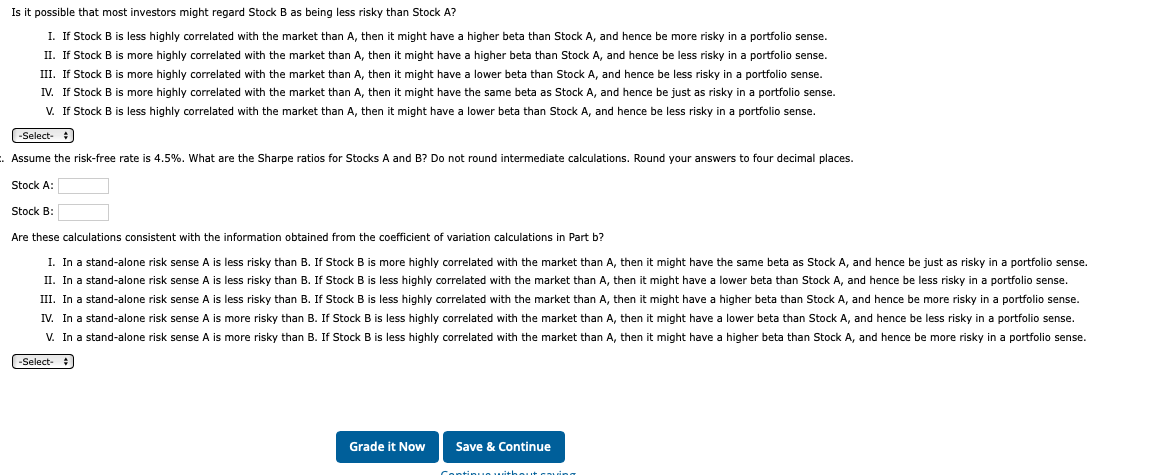 the Highest: 3/7 Problem Walk-Through Stocks A and B have the following