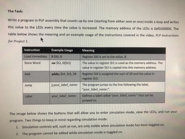  Write a program in PLP The Task: Write a program in