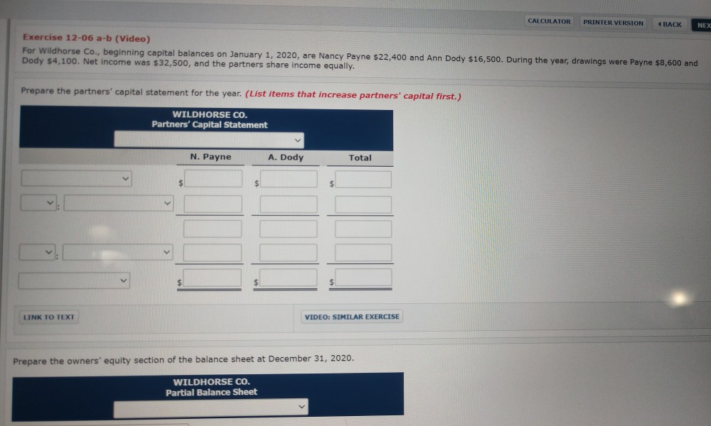  CALCULATOR PRINTER VERSION 4 BACK NEX Exercise 12-06 a-b (Video) For
